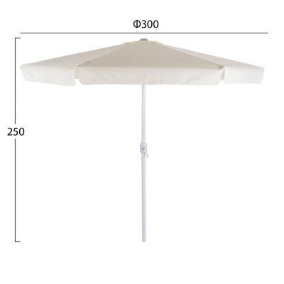 Çadër dielli Reggie Umbrella HM6003, 3m, alumin me kurbel, bezhë