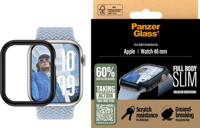 Mbrojtëse ekrani PanzerGlass Snappie Full Body Slim për Apple Watch 45mm, e zezë