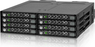 Kasetë diskesh Icy Dock ToughArmor MB998SK-B, 8x 2.5" SAS SATA, për bay 5.25", metal