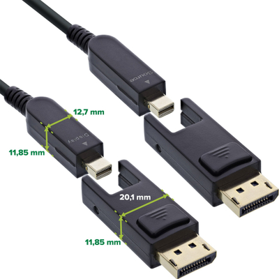 Kabllo DisplayPort InLine AOC 1.4, 8K 4K, 15m, me adapter që hiqet