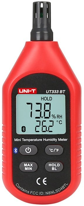 Matës temperature dhe lagështie Uni-T UT333BT, mini, Bluetooth, i kuq