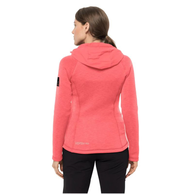 Јакна за жени Jack Wolfskin Tasman Jkt W, полиестер, со капа, корална