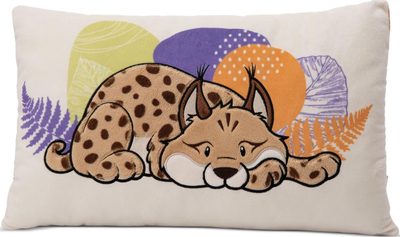 Jastëk pelushi Nici Green Lynx Lyka, 43 x 25 cm, përqafim, bezhë