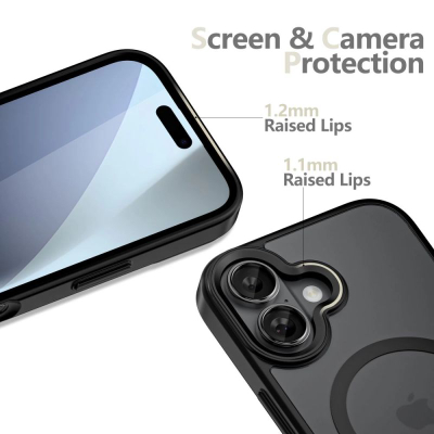 Mbrojtëse telefoni Tech-Protect MagMat MagSafe për iPhone 17, TPU PC, Matte, e zezë