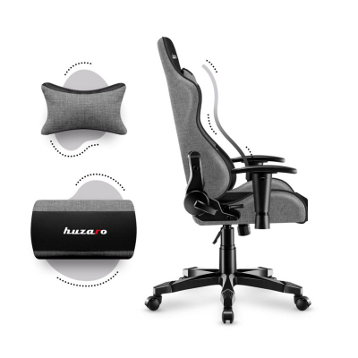 Karrige gaming Huzaro Ranger 6.0 Mesh, shpinore 90°-180°, mban deri 130 kg, gri me të zezë