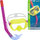 Set maskë noti me snorkel Bestway 24036, për kalamaj 3+, xham polikarbonat, shumëngjyrësh