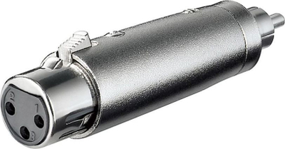 Adapter audio Microconnect XLR në RCA, XLR 3-pin femër, RCA mashkull, ngjyrë argjendtë