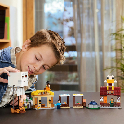 Set ndërtimi LEGO Minecraft The Ghast Balloon Village Attack, lodër konstruktive, për fëmijë, shumëngjyrësh