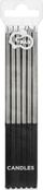 Qirinj për ditëlindje Godan Platinum, 14.5 cm, set me 6 copë, ngjyrë argjendi