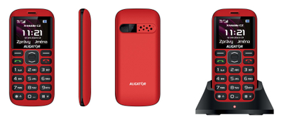 Telefoni Aligator A720 4G, VoLTE, me karikues tavoline, i kuq e zi