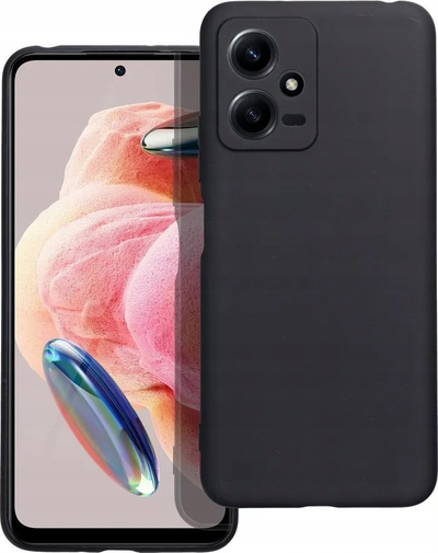 Këllëf mat për telefon Xiaomi Redmi Note 12 5G, silikoni, i zi