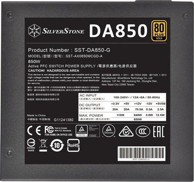 Burim energjie SilverStone DA850 Gold SST-DA850-G ATX, 850W