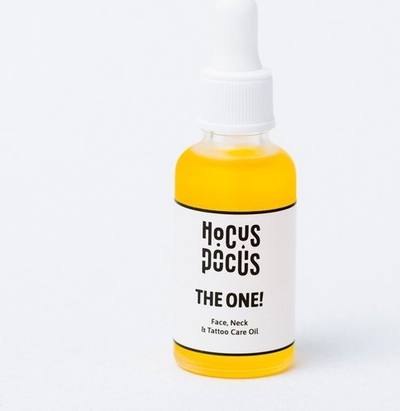 Vaj kujdesi Hocus Pocus The One, për fytyrën, qafën dhe tatuazhet, 30 ml, transparent