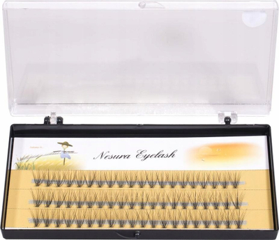Qerpikë fallco Nesura Eyelash Clusters, 12mm, 60 copa, të zinj