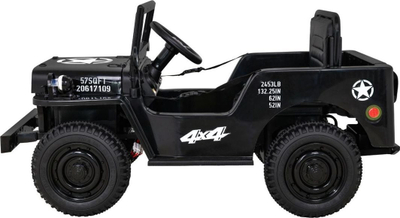 Makina elektrike lodër Retro Military 4x4, 12V, telekomandë, jeshile ushtarake