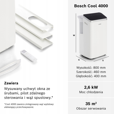 Портабилен клима уред Bosch Cool 4000, 3 во 1, A+, бел