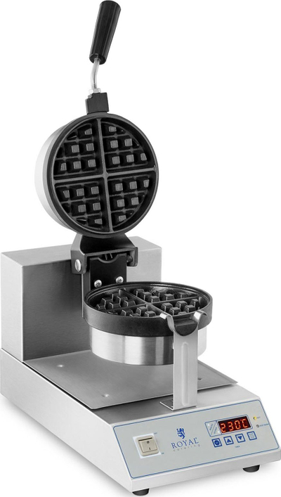 Aparat për waffle Royal Catering RCWM-1300-RE, 1300W, pjatë 18cm, ngjyrë argjend