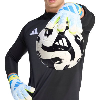 Doreza portieri adidas Predator Training KA7786, latex, për stërvitje, të bardha blu të verdha