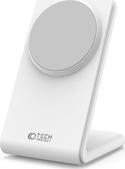 Karikues me valë Tech-Protect QI15W-A23 MagSafe, 15W, për iPhone 12 13 14 15, i bardhë