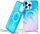 Futrollë Prodigee Pampas për iPhone 16, transparente, që rri mirë në goditje, blu pastel