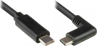 Kabllo Good Connections USB-C në USB-C, USB 3.0, kënd 90°, e zezë