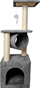 Pemë gërvishtëse për mace Scratching Post Bed, 94cm, me shpi të vogël dhe tunel, gri e hapur