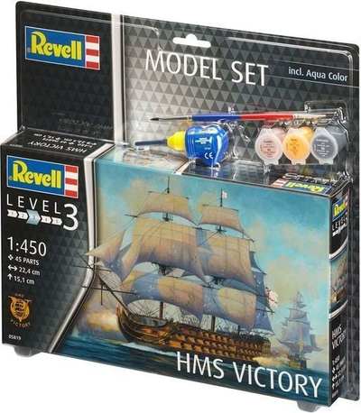 Модел на брод Ревел HMS Victory 65819, пластичен сет, Level 3, шарен