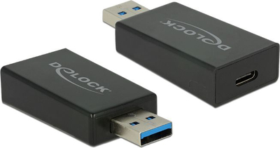 Adapter USB Delock 65689, USB C në USB A, i zi