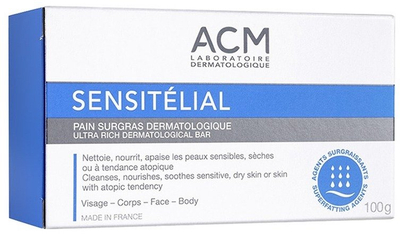 Sapun dermatologjik ACM Sensitélial, superfatted, për lëkurë të ndjeshme, 100g