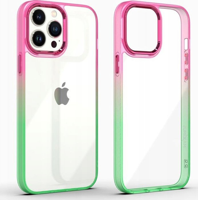Mbulesë telefoni MX Rainbow për iPhone 14 Pro Max 6.7", transparente, kuqe jeshile
