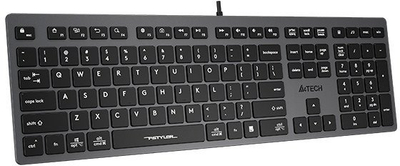 Tastierë A4Tech FX50, me kabllo USB, profil i ulët, e bardhë