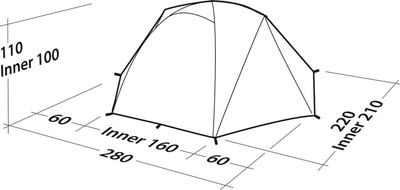 Tendë kampingu Robens Boulder 3, për 3 veta, me kupolë, ngjyrë blu