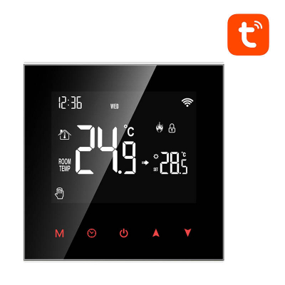 Termostat Avatto ZWT100, ZigBee Tuya, për bojler dhe ujë sanitar, i zi