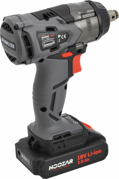 Çelës goditës me bateri Hoozar IW10BL, 1/2", 18V 2.0Ah, 350 Nm
