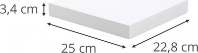 Raft muri Homea Classic, MDF 25 cm, i bardhë