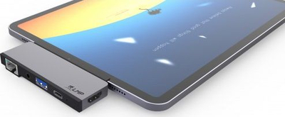 Dock LMP USB-C për iPad Pro, HDMI 4K, Gigabit Ethernet, gri