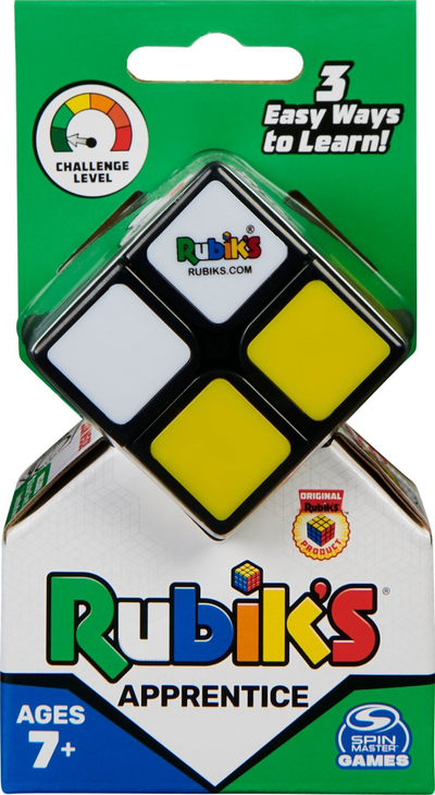Lodër puzzle Rubik's Apprentice, kub 2x2, për fillestarë, shumëngjyrësh