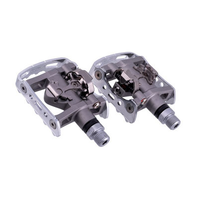 Pedale biçiklete Shimano SPD PD-M324, alumini, sistem SPD, argjendtë