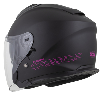 Helmetë jet CASSIDA Jet Tech 2.0 Solid, polikarbonat, e zezë mat me rozë
