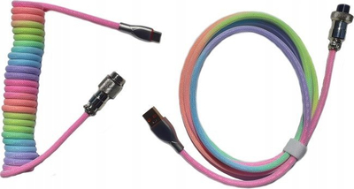 Kabllo USB Cortek Aviator, USB A në USB C, 3m, rainbow