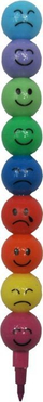 Laps ngjyrash Penword Interchangeable Crayon Smile Face, copa të ndërrueshme, shumëngjyrësh