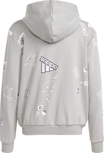 Bluzë me kapuç Adidas Biuv Zip Hoodie Jr IS3755, me zinxhir, për kalamaj, gri