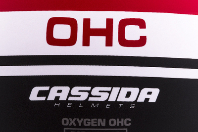 Helmetë moto Cassida Oxygen Jawa OHC, vizor dielli, polikarbonat, e kuqe matte e zezë e bardhë