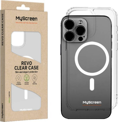 Mbrojtëse telefoni MyScreen REVO Clear MagSafe për iPhone 15 Pro Max, transparente
