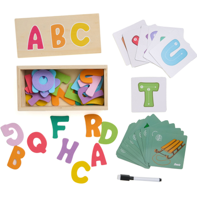 Loja edukuese Momki Letter Matching, alfabet anglisht, 54 pjesë, shumëngjyrëshe