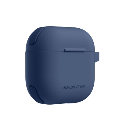Куќиште за слушалки AmazingThing Omni Case, за AirPods 4, поддржува безжично полнење, темно сино