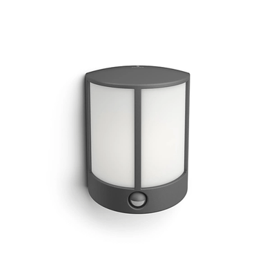 Aplik muror LED Philips Stock IR, 6W, me sensor lëvizje, ngjyrë antracit