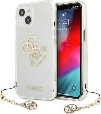 Mbështjellës Guess GUHCP13SKS4GGO, për iPhone 13 Mini 5.4", hardcase transparent, ngjyrë ari