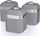 Set me 3 kontejnerë Swan Retro SWKA1020GRN, gri