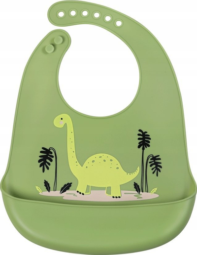 Сет силиконски лигавчиња Simed Dinosaur, 3 парчиња, со џеб, во повеќе бои